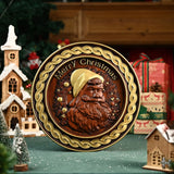 Best Christmas Gift - Santa Claus Round Wooden Wall Decoration - BGCOPPER