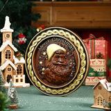 Best Christmas Gift - Santa Claus Round Wooden Wall Decoration - BGCOPPER