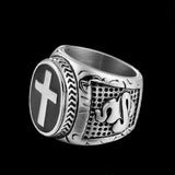 Vintage Praying Cross Ring- Stainless Steel Religious Gift - BGCOPPER