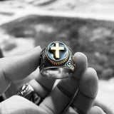 Vintage Praying Cross Ring- Stainless Steel Religious Gift - BGCOPPER