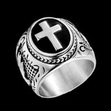 Vintage Praying Cross Ring- Stainless Steel Religious Gift - BGCOPPER