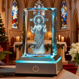 Sacred Heart of Jesus LED Crystal Lamp: A Christian Symbol of Love & Devotion for Christian prayer and meaningful gifting