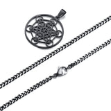 Stainless Steel Metatron's Cube Necklace Pendant Sacred Geometry Amulet Jewelry - BGCOPPER