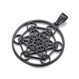 Stainless Steel Metatron's Cube Necklace Pendant Sacred Geometry Amulet Jewelry - BGCOPPER