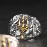 925 Silver Poseidon Trident Ring Vintage Greek Jewelry Men Women Open Adjustable - BGCOPPER