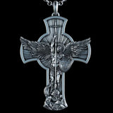 New titanium steel/S925K silver Archangel St. Michael necklace - BGCOPPER