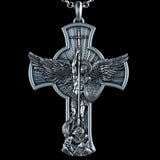 New titanium steel/S925K silver Archangel St. Michael necklace - BGCOPPER