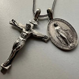 Jesus Cross and Virgin Mary Combination Necklace Pendant - BGCOPPER