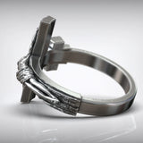 Crucifixion of Jesus S925K Silver Cross Ring - BGCOPPER