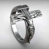 Crucifixion of Jesus S925K Silver Cross Ring - BGCOPPER