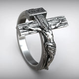 Crucifixion of Jesus S925K Silver Cross Ring - BGCOPPER
