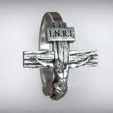 Crucifixion of Jesus S925K Silver Cross Ring - BGCOPPER