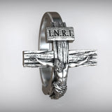 Crucifixion of Jesus S925K Silver Cross Ring - BGCOPPER