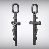 Jesus Crucifixion S925K Silver Crucifix Pendant- with 5mm Titanium Cuban Chain - BGCOPPER