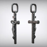 Jesus Crucifixion S925K Silver Crucifix Pendant- with 5mm Titanium Cuban Chain - BGCOPPER