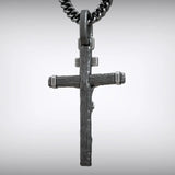 Jesus Crucifixion S925K Silver Crucifix Pendant- with 5mm Titanium Cuban Chain - BGCOPPER