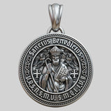 St. Benedict S925K Silver Double-Sided Engraved Amulet Pendant - BGCOPPER