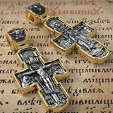 Orthodox S925K Silver Double-Sided Engraved Jesus Christ Crucified and Saints Orthodox Necklace - BGCOPPER