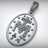 S925K Silver Miracle Medal English Version Inscription Necklace - BGCOPPER