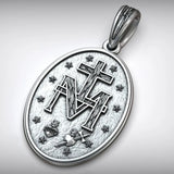 S925K Silver Miracle Medal English Version Inscription Necklace - BGCOPPER