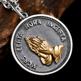 「Praying Hands」Copper - Silver Medallion: A Tangible Sign of God’s Presence