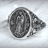 S925K Silver Our Lady of Guadalupe Ring - BGCOPPER