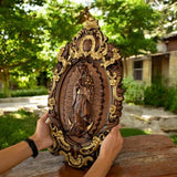 Religious gift with rich details of the wooden statue of Our Lady of Guadalupe - BGCOPPER