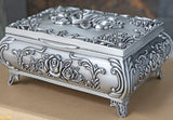 Zinc alloy large capacity embossed rose with latch jewelry box storage desktop ornaments - BGCOPPER