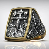S925K Silver Handcrafted Jesus Crucifixion Scene Ring - BGCOPPER