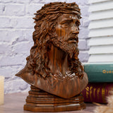 Boxwood Jesus Crown with Thorns Half-Length Desktop Ornament