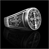 Saint Benedict Stainless Steel Cross Ring - BGCOPPER
