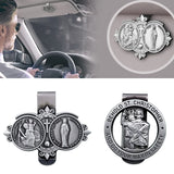 St. Christopher's Virgin Mary bless us with a safe journey car visor clips - BGCOPPER