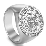 Vintage Titanium Seven Archangel Signet Ring - Amulet Against Evil Eyes, Curses, Spells - BGCOPPER