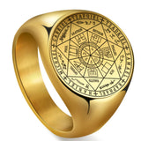 Vintage Titanium Seven Archangel Signet Ring - Amulet Against Evil Eyes, Curses, Spells - BGCOPPER