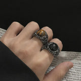 Stainless Steel Personalized Vintage Court Turquoise Titanium Ring - BGCOPPER