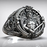 St. Michael Archangel Holy Sword Gabriel Angel S925K Silver Ring - BGCOPPER