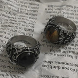 Stainless Steel Personalized Vintage Court Turquoise Titanium Ring - BGCOPPER