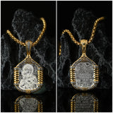 Handmade S925K Silver Madonna Holding Child Necklace - BGCOPPER