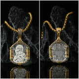 Handmade S925K Silver Madonna Holding Child Necklace - BGCOPPER