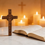 Bgcopper INRI Wood Carving Crucifix