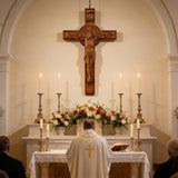 Bgcopper INRI Wood Carving Crucifix