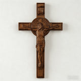 Bgcopper INRI Wood Carving Crucifix