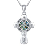 Celtic Knot Abalone Cross Necklace – Heritage & Faith Woven Together