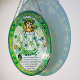 "Shamrock Angel" Stained Glass Suncatcher – A Blessing of Protection & Joy