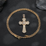 Iced Baguette & Round CZ Cross Pendant Necklace – Faith, Luxury & Statement Style