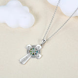 Celtic Knot Abalone Cross Necklace – Heritage & Faith Woven Together