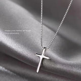 s925 sterling silver cross necklace Fashionable and versatile pendant - BGCOPPER