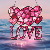 Love & Hearts Stained Glass Suncatcher: A Radiant Celebration of Love