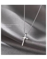 s925 sterling silver cross necklace Fashionable and versatile pendant - BGCOPPER