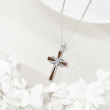 Vintage Wood Grain Cross Necklace – Timeless Faith & Modern Craft